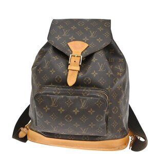 LOUIS VUITTON Montsouris GM Backpack Bag Monogram Leather Brown M51135 59KA641